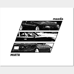 Mazda Miata MX-5 NA Black 'N White Archive 2 Posters and Art